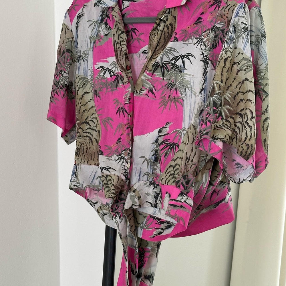 All Saints Pink and Gray Shirt